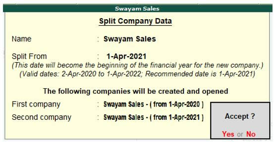 Splitting Company Data in TallyERP9 based on Financial Year Splitting Company Data in TallyERP9 based on Financial Year